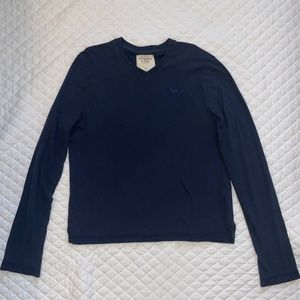 Abercrombie & Fitch Men’s Large Navy Blue Long Sleeve Cotton T-Shirt
